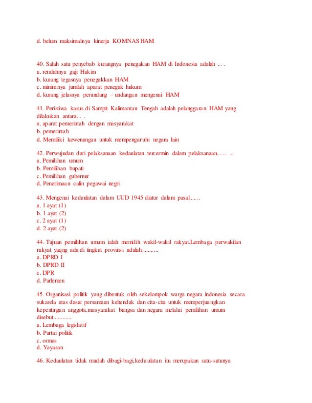 Soal pkn hak asasi manusia kelas xi perawat