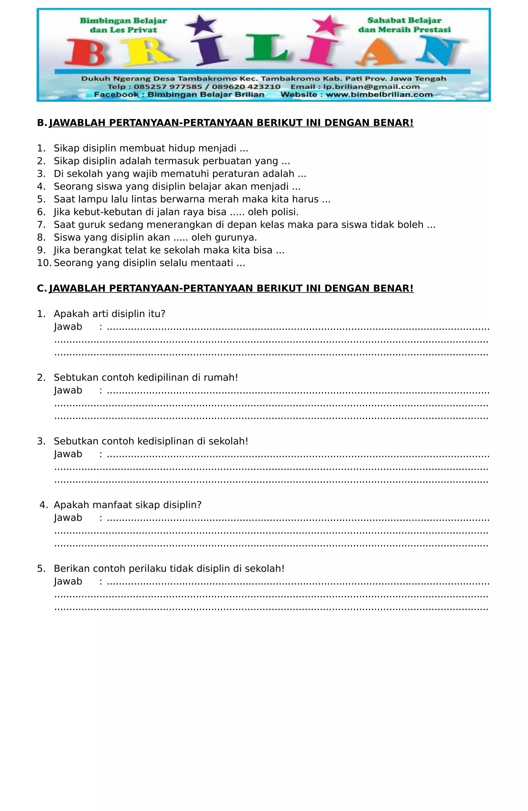 Mengasah Pemahaman Pancasila dan Kewarganegaraan: Latihan Soal Isian PKn untuk Siswa Kelas 3 SD