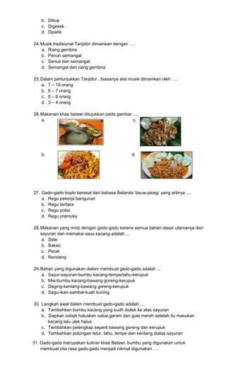 contoh SOAL PLBJ untuk Kelas 4 sekolah dasar | DOCX