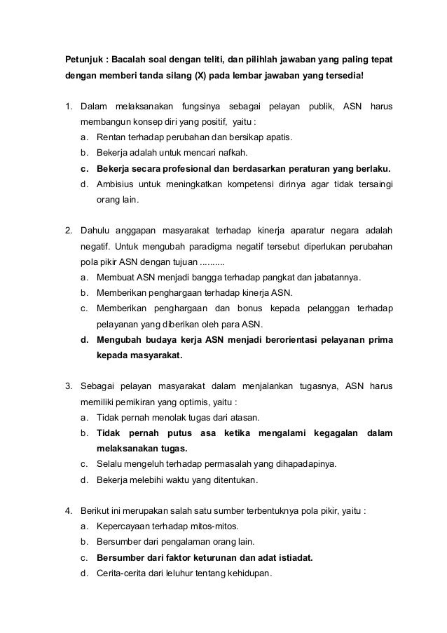 Soal Dan Jawaban Pelayanan Prima Kanal Jabar
