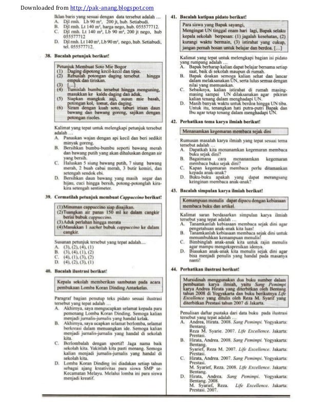 ⁂ Get pembahasan dan kunci jawaban un smk 2014 bahasa inggris images