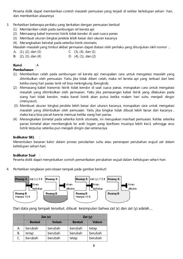 Soal Dan Jawaban Zat Dan Wujudnya Guru Paud