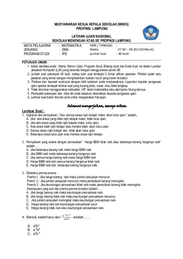 Soal prediksi un ips paket 6 2013