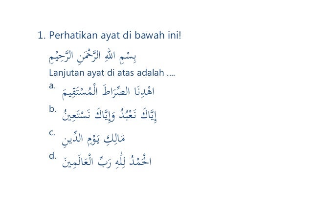 Soal prediksi usbn pai sd 2015