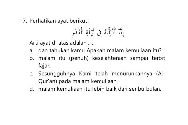 Soal prediksi usbn pai sd 2015