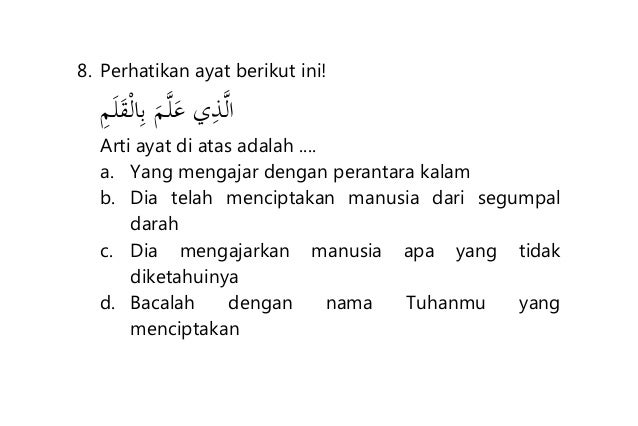 Soal prediksi usbn pai sd 2015