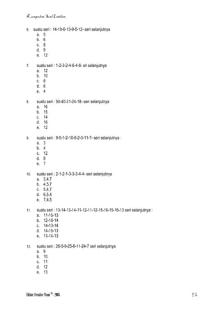 Soal psikotest deret angka