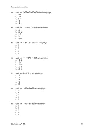 Soal psikotest deret angka