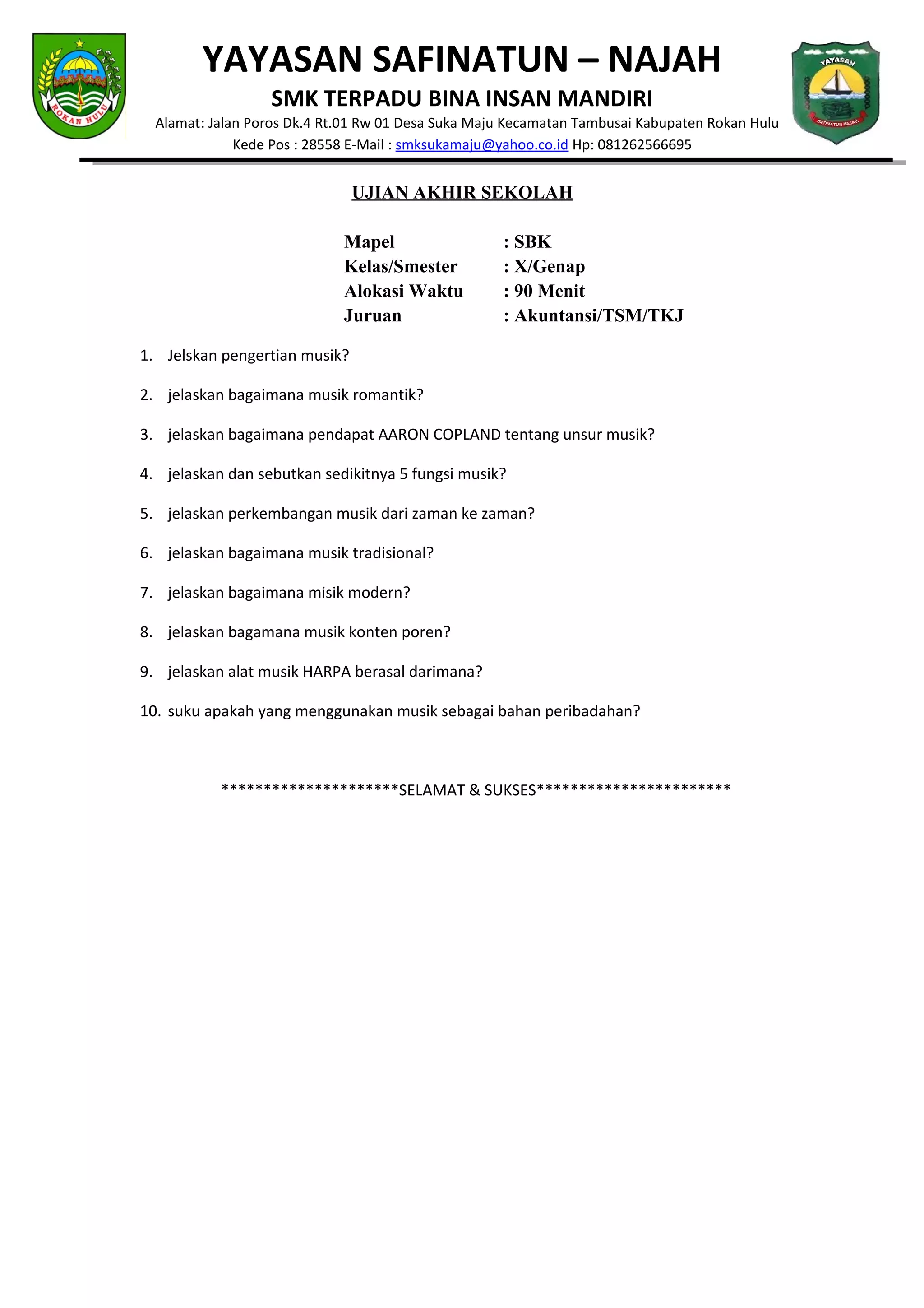 Menguasai Seni Budaya: Contoh Soal Semester 2 Kelas 12 untuk Memantapkan Pemahaman