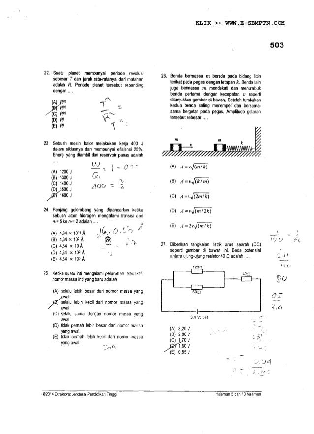 Soal sbmptn tkd saintek kode 503