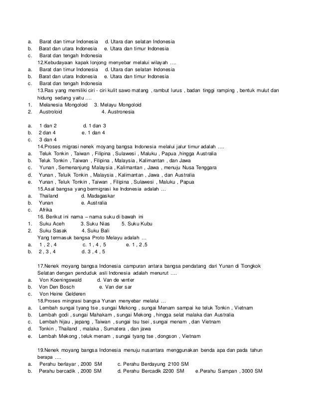 Soal uas sejarah kelas xii ipa dan jawaban