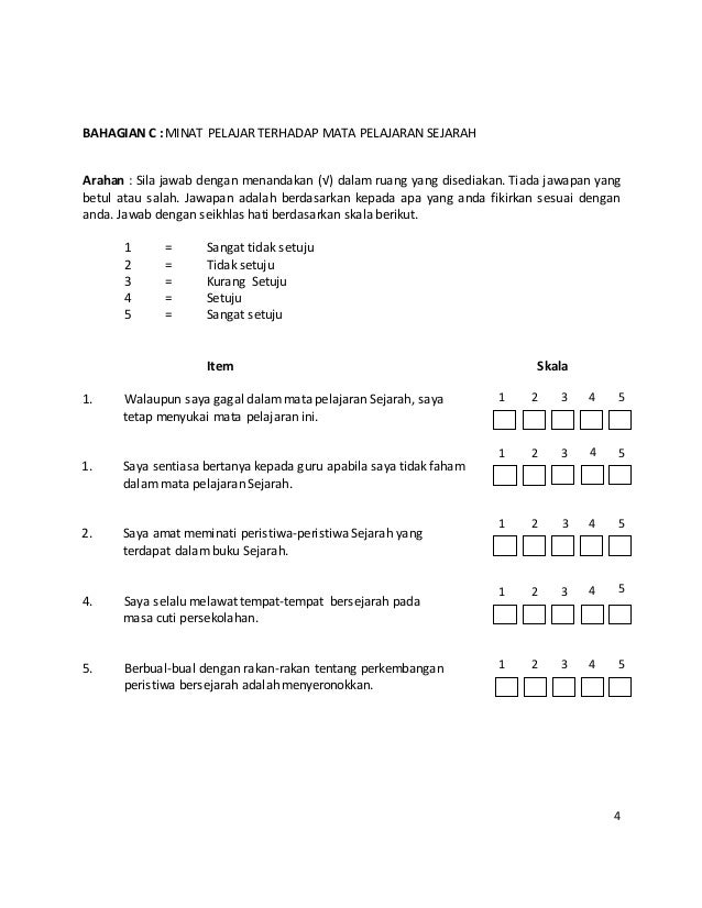 Soal Selidik Minat Sejarah