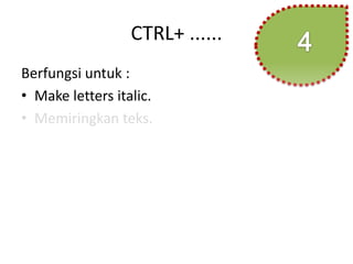 Soal shortcut MS Word | PPTX