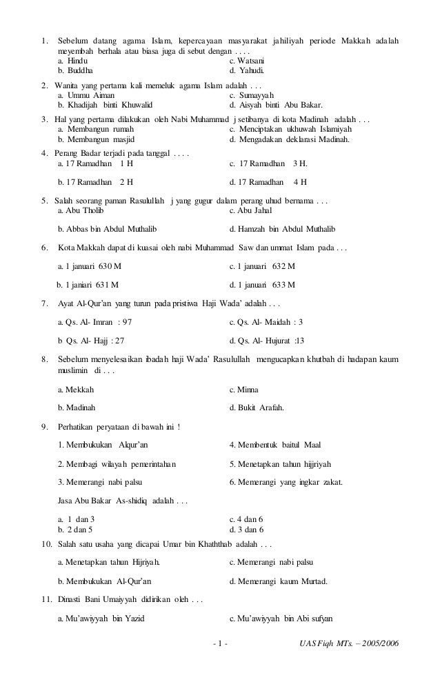 Soal Dan Kunci Jawaban Uraian Ski Kls Ix Semester 2