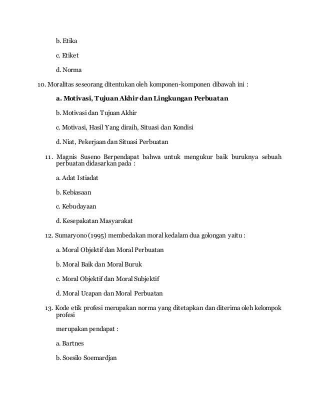 Soal Soal Etika Profesi - Tugas Kelompok