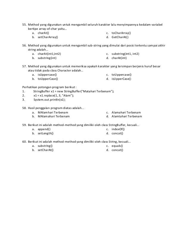 Soal soal pbo java Soal soal pbo java
