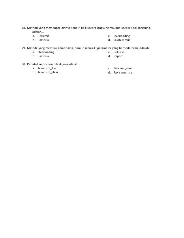 Soal soal pbo java Soal soal pbo java