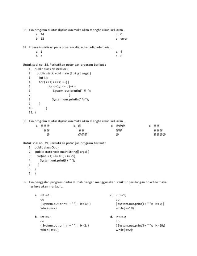 Soal soal pbo java Soal soal pbo java