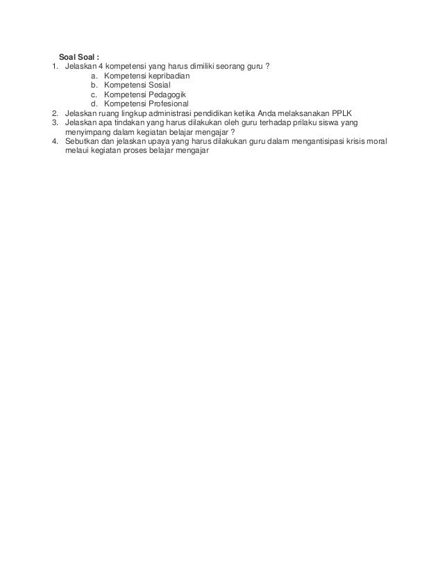 Soal Soal Uas Keguruan