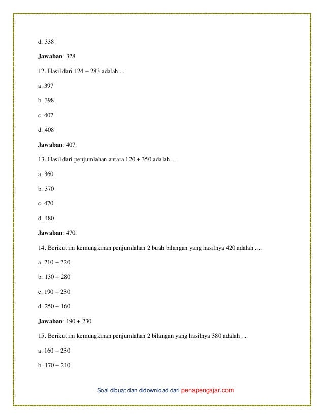 Soal Tematik Kelas 3 Tema 4 Subtema 1 Dan Kunci Jawaban