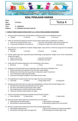 Menjelajahi Sisi Lain Globalisasi: Memahami Dampak Negatif dan Cara Menghadapinya (Tema 4, Kelas 6)