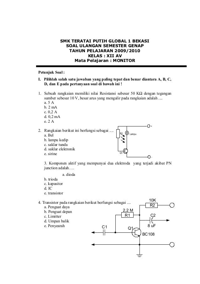 Contoh Soal Dioda Penyearah