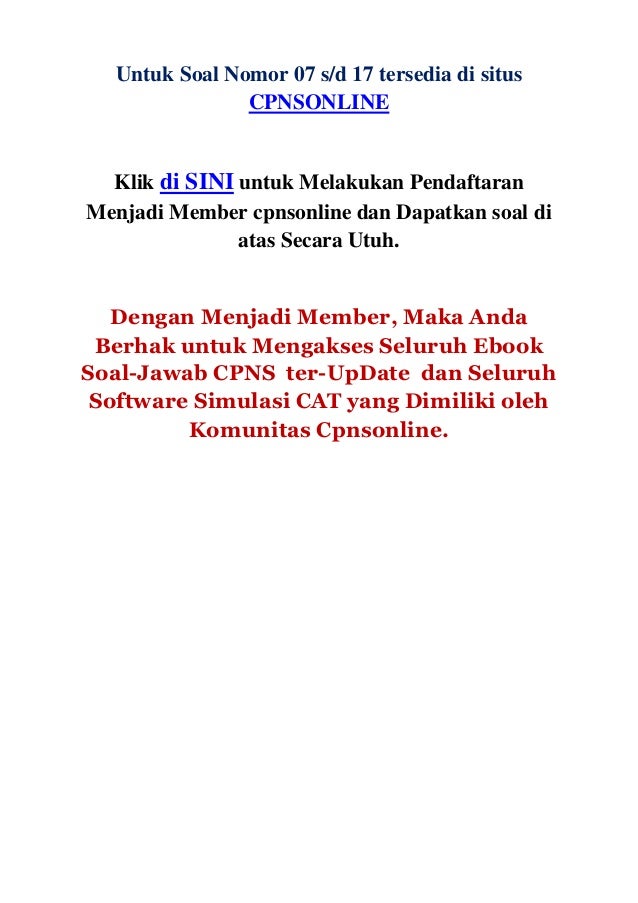 Soal Tes Cpns Bahasa Indonesia - Bank Soal: Kunci Jawaban Latihan Soal