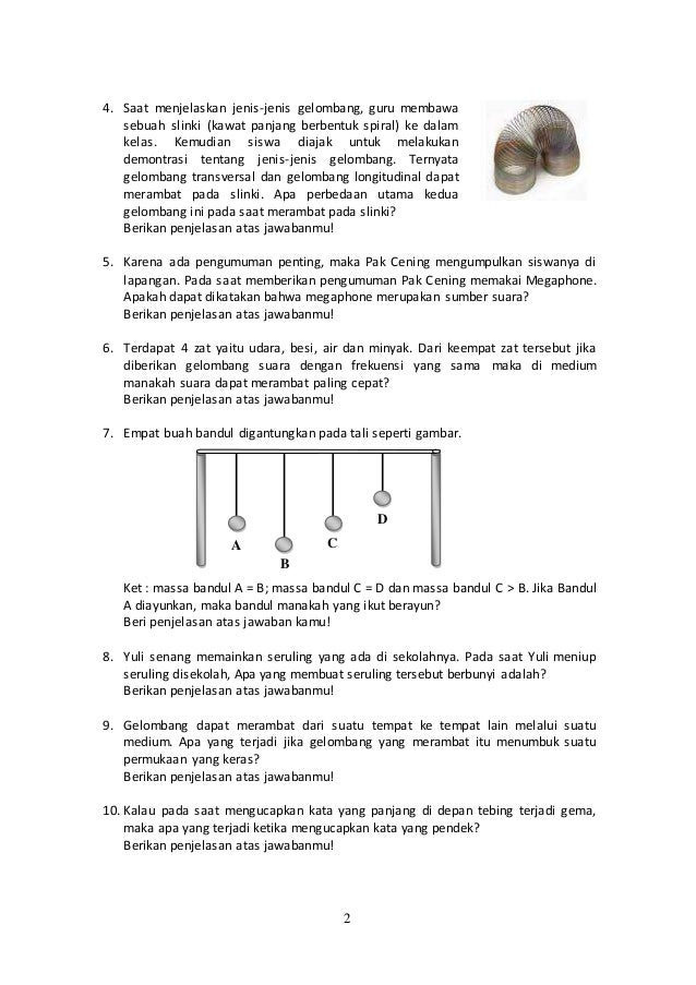 Soal tes pengetahuan awal