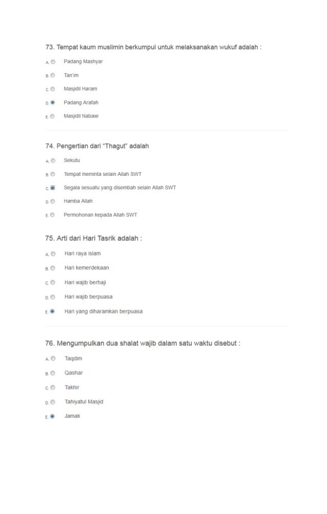 Latihan Soal tes potensi PPIH/TKHI