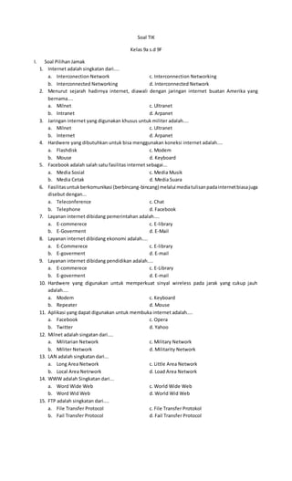 Mengenal Dunia Digital Sejak Dini: Contoh Soal Teknologi Informasi dan Komunikasi (TIK) untuk Kelas 1 SD