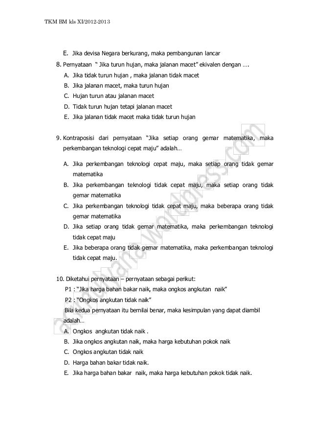 Soal tkm bismen 2012 2013 paket a