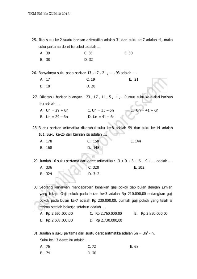 Soal tkm bismen 2012 2013 paket a