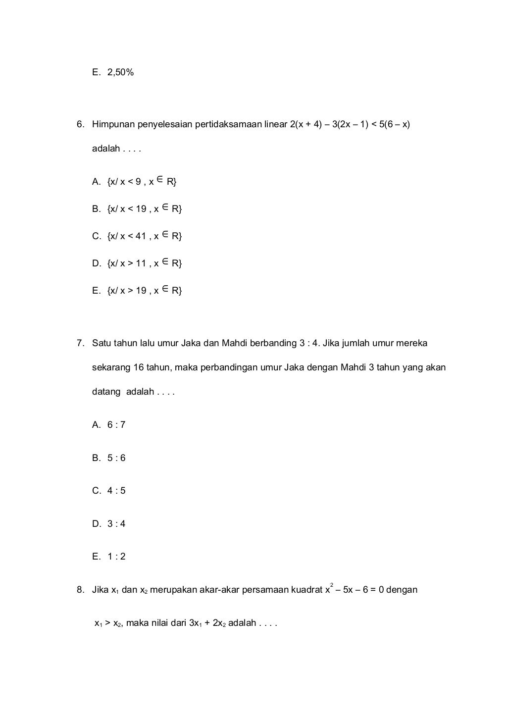 Soal tkm matematika 2011 2012 paket b