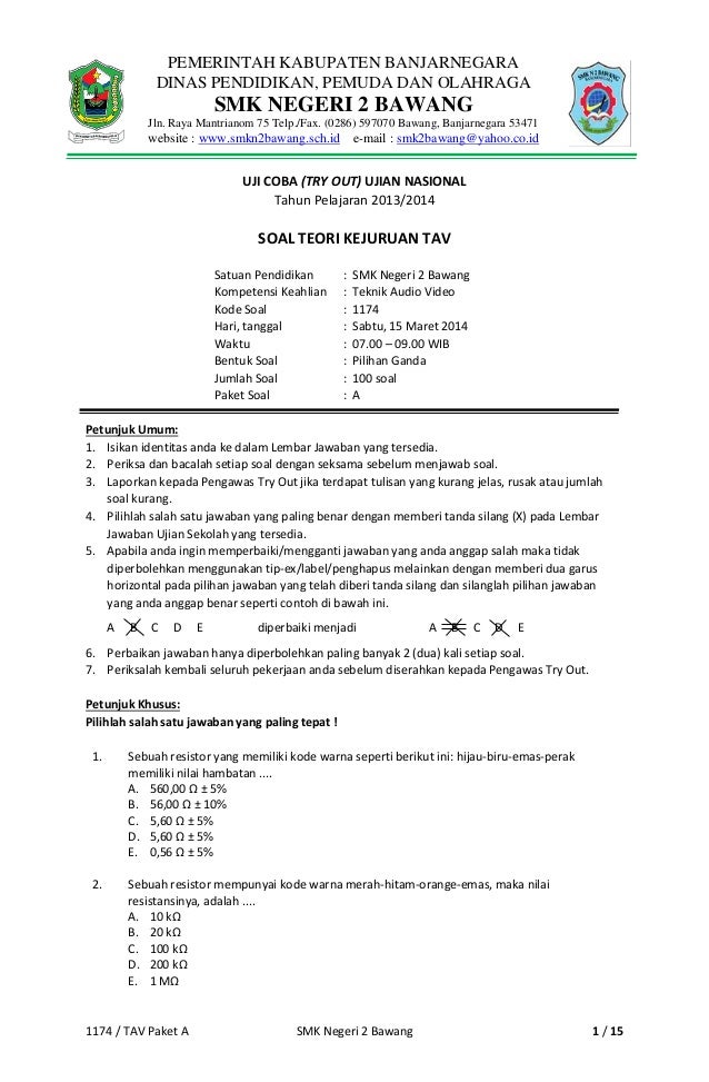 Soal To Tav Paket A