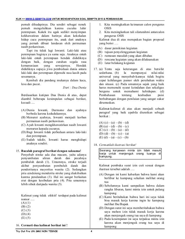 Soal to un smk bhs indonesia, inggris, matematika
