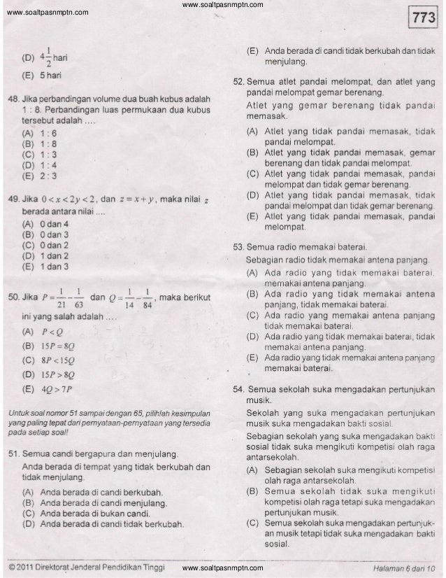 Soal Tpa Umptkin Soal Tpa Umptkin