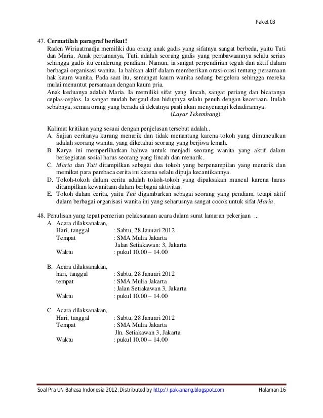 Soal try out un 2012 sma bahasa indonesia ipa ips paket 03
