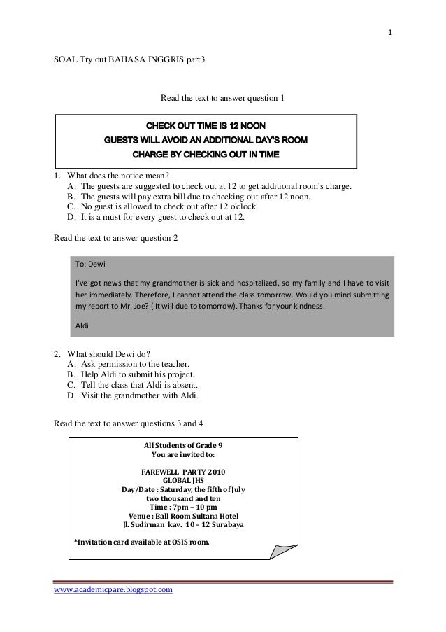 Soal Try Out Un Bahasa Inggris Part4