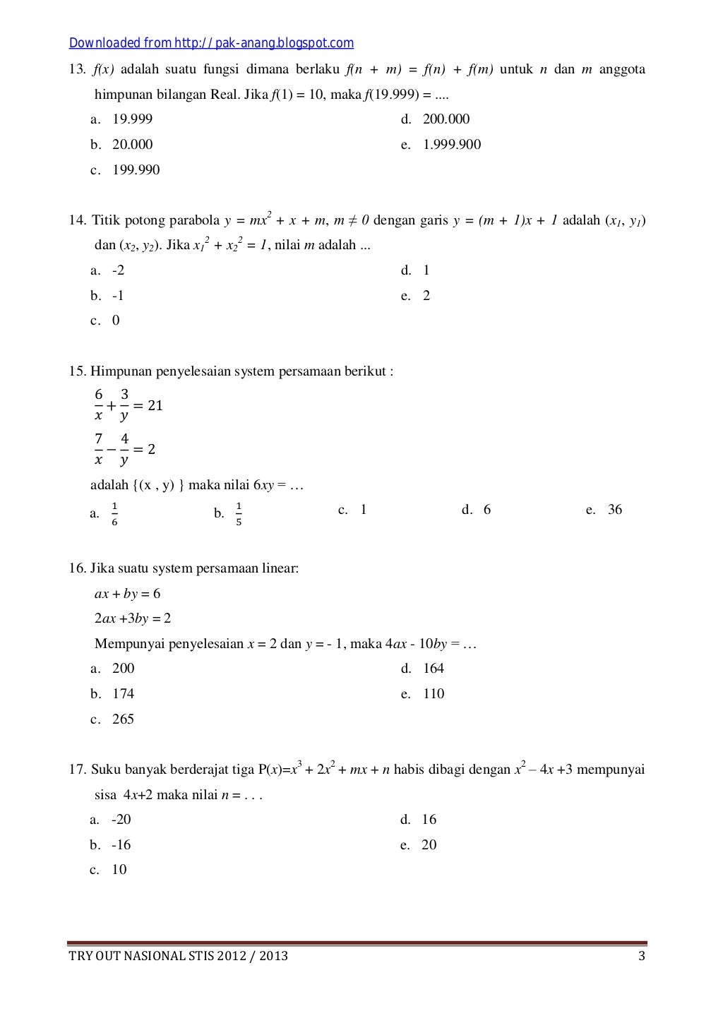 40+ Soal Usm Matematika Unpar