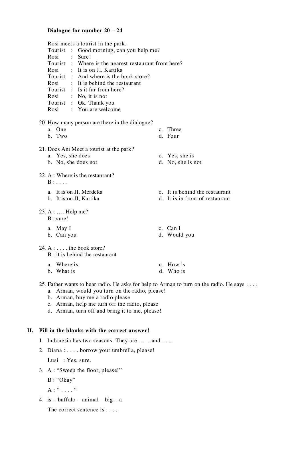 soal usbn bahasa inggris kelas 6 soal usbn bahasa inggris kelas 6
