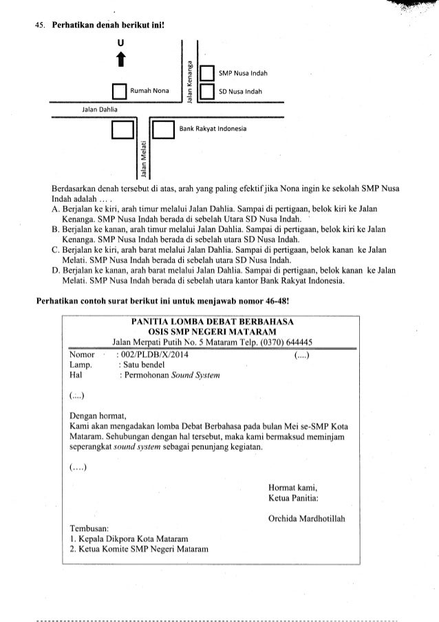 Soal uas genap bahasa indonesia 2014 2015 smp kelas 7&amp;8