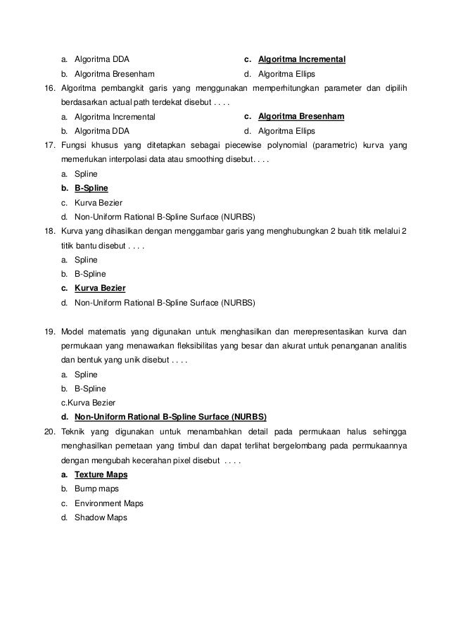 Soal Uas Grafik Komputer