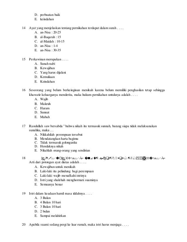 Soal Uas Pai Sma Smk Kelas Xii Semester 1 Gasal