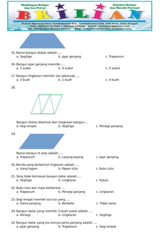 Soal Uas Matematika Kelas 2 Sd Semester 2 Dan Kunci Jawaban