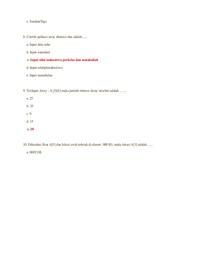 Soal Uas Struktur Data