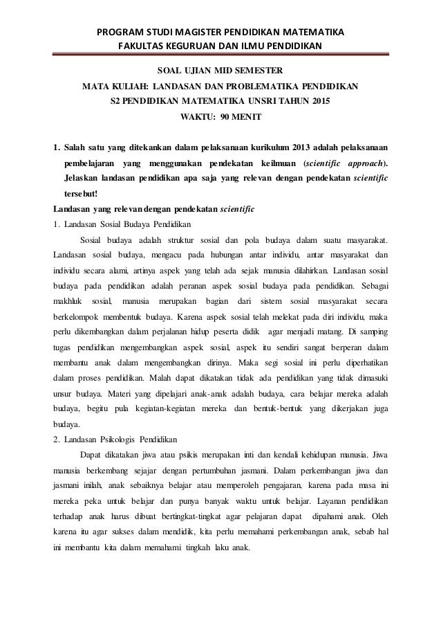 Soal Ujian Landasan