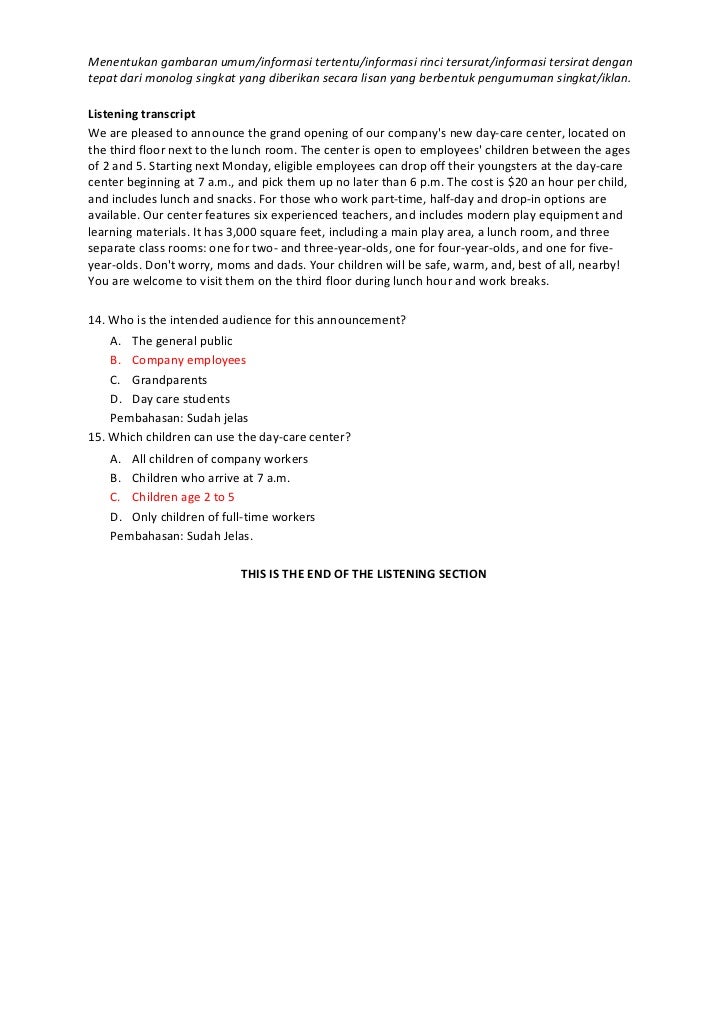 Soal ujian bahasa inggris smk 1 Soal ujian bahasa inggris smk 1