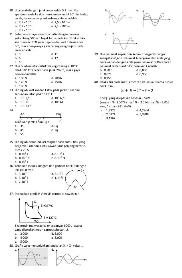 Soal ujian sekolah fisika 2013 2014