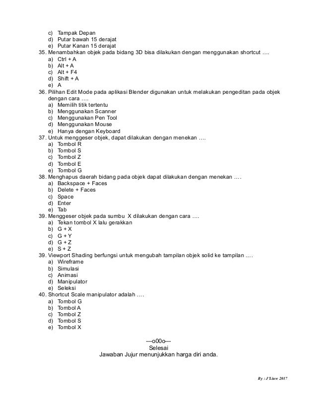 Soal ujian semester 2 simulasi digital finish