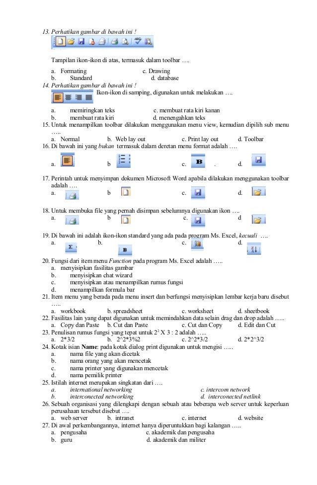 Soal usbn tik sma essay